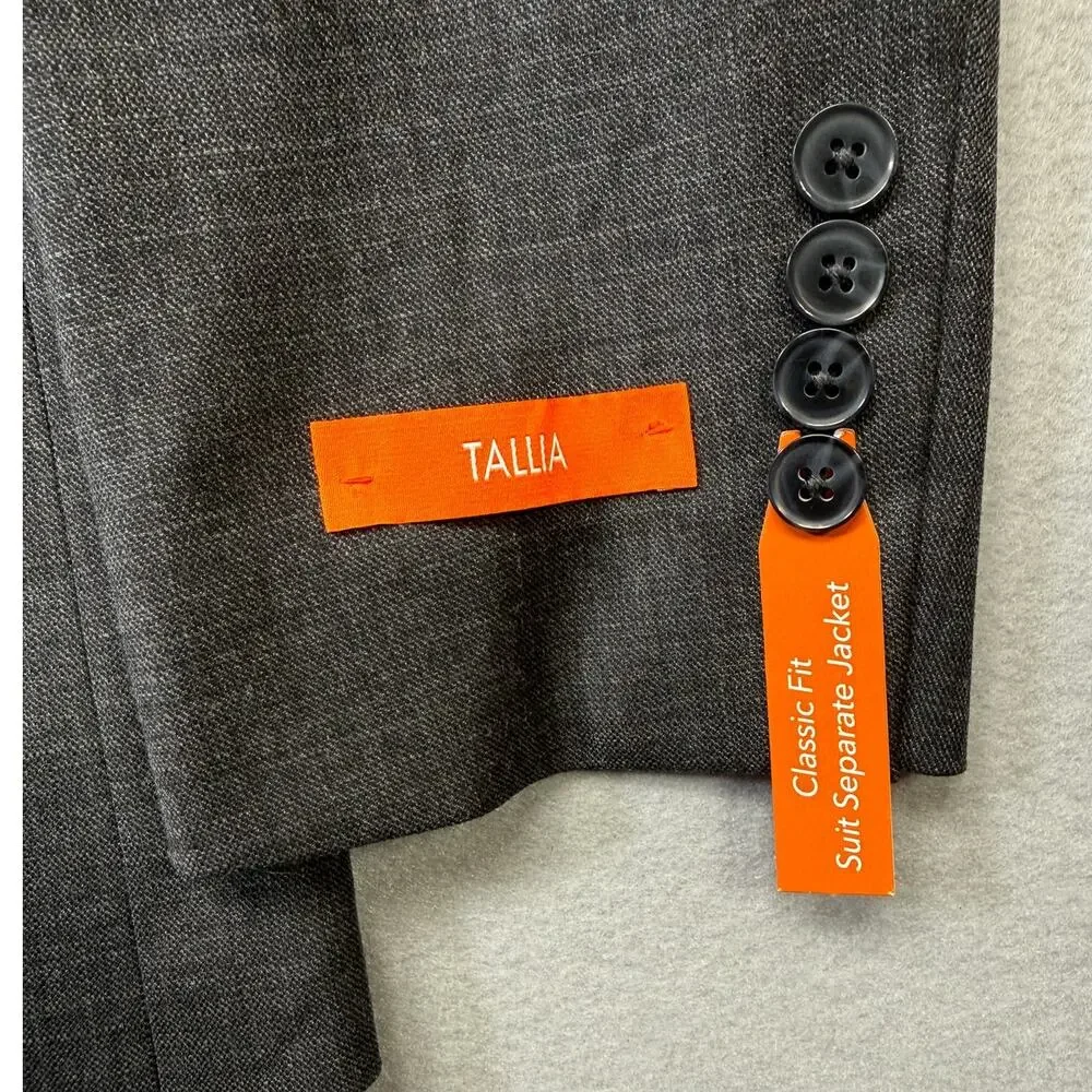 Tallia Men's Classic-Fit stretch Suit Jacket Dark Gray 42S $360